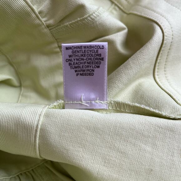 Christopher & Banks Jacket Womens Small Lime Green Cotton Stretch Peplum Buttons - Picture 9 of 9